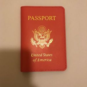 Pink & Green Baekgaard Leather Passport Holder